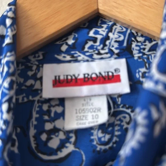 💙🦋💫🍭Royal Blue Long Sleeve Blouse with Tie Front - Picture 6 of 6